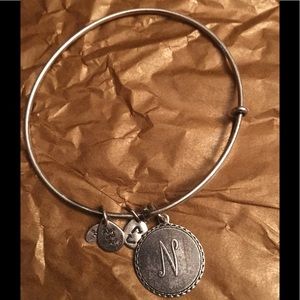 ALEX AND ANI “N” Silver Charm Bracelet